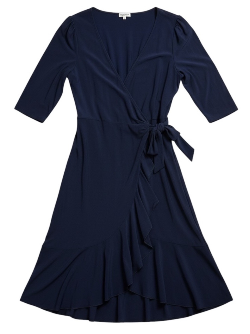 Kiyonna Whimsy Wrap Dress Navy Blue Size 0